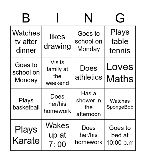 FiND SOMEONE WHO Bingo Card
