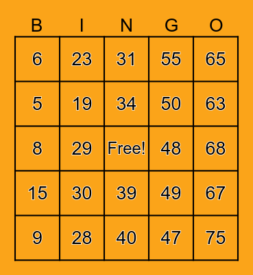 June Party Bingo Card