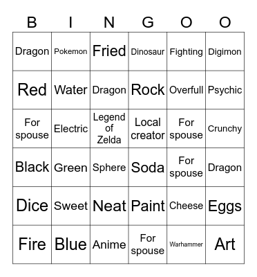 9 Year Anniversary Bingo Card