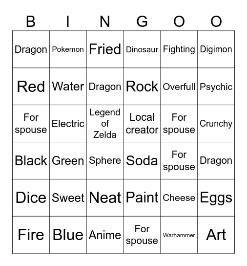 9 Year Anniversary Bingo Card
