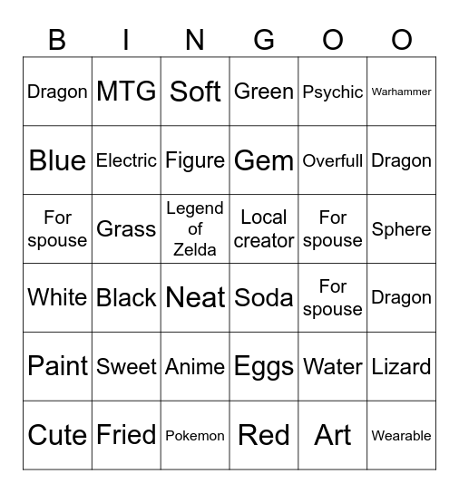 9 Year Anniversary Bingo Card