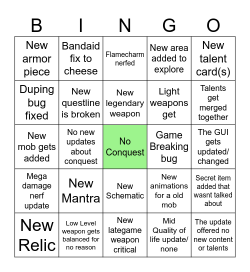 Deepwoken Bingo Card
