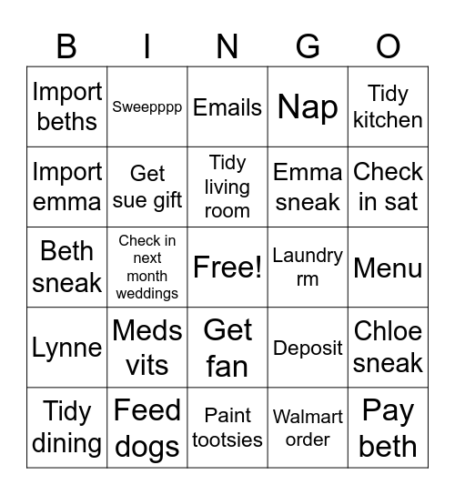 Hottdd Bingo Card