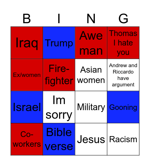 Riccardo Bingo Card