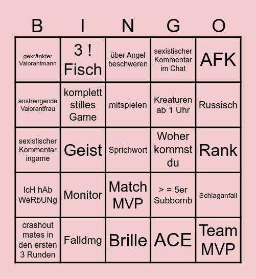 Daily Bingo Card