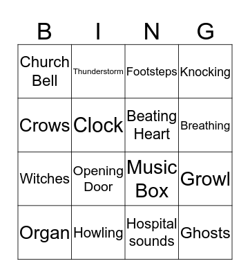 Halloween Bingo Card