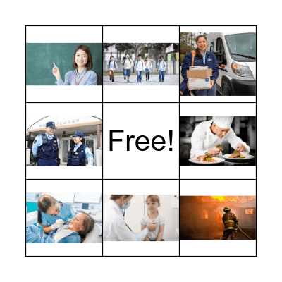 Occupations Bingo Card