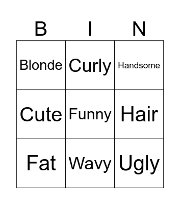 Appearance Bingo Card