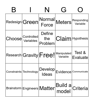 Quiz # 3 - Bingo Style Bingo Card