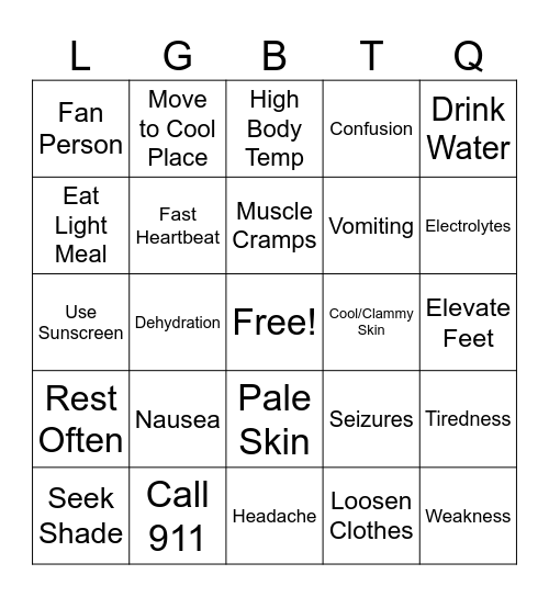 Body Signal Bingo (HPA) Bingo Card
