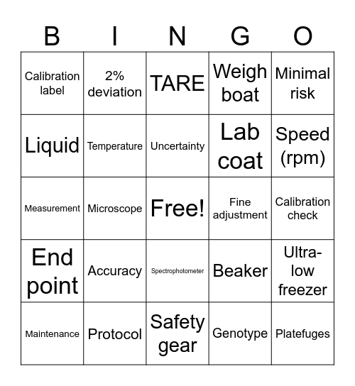 GLP BINGO Card
