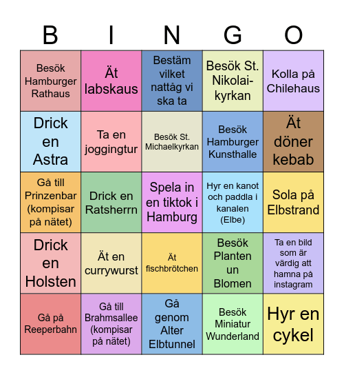 Hamburg BINGO Card