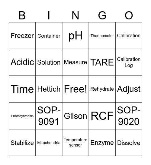 GLP BINGO Card