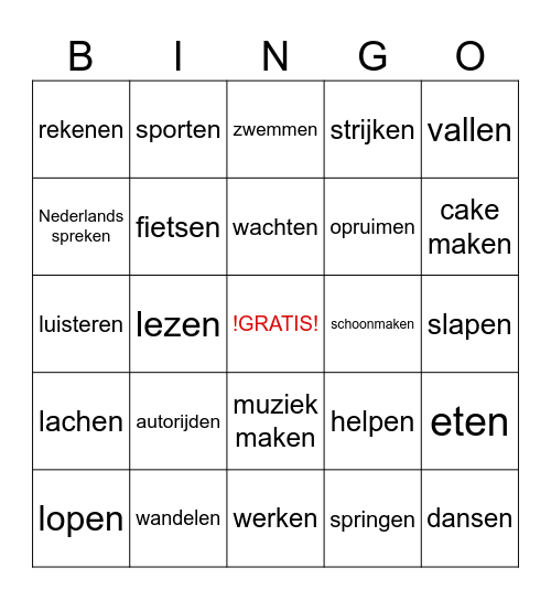 ik kan goed... Bingo Card