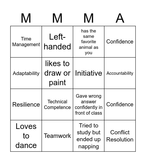 FIND SOMEONE Bingo Card