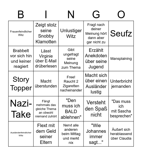 LieblingsKollegenBingo Card