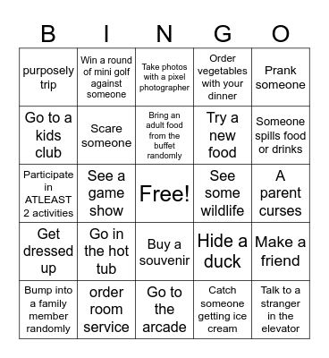 ALASKA BINGO (kids edition) Bingo Card