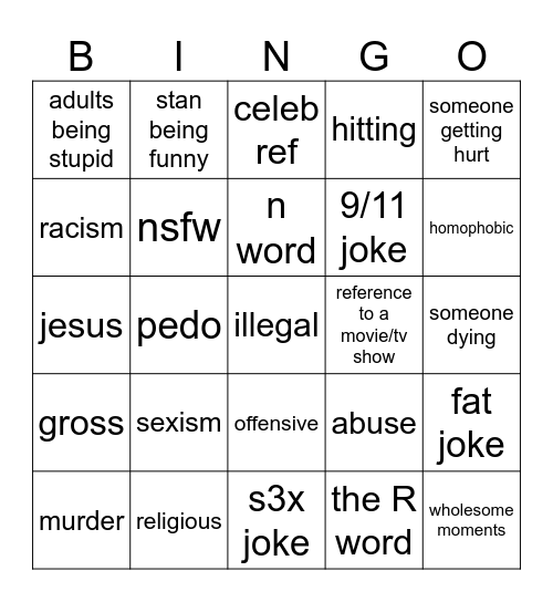 south park bingo Card