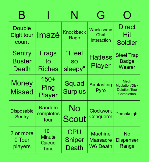 The Akio Steel Trap MvM Experience Bingo Card