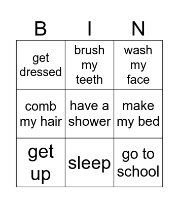 gmf 1 unit 9 actions Bingo Card