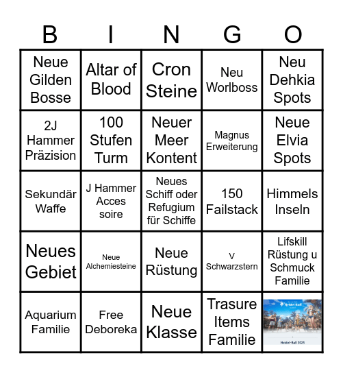 Heidel Ball 2025 Bingo Card