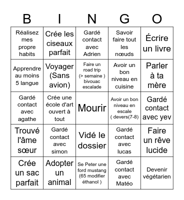 Léo Bingo Card