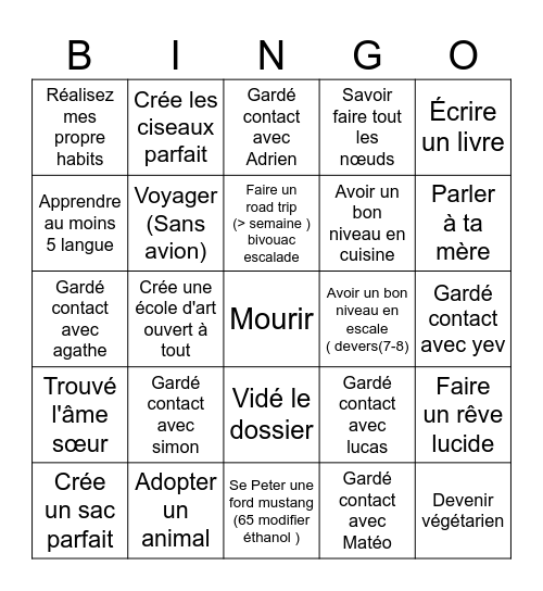Léo Bingo Card
