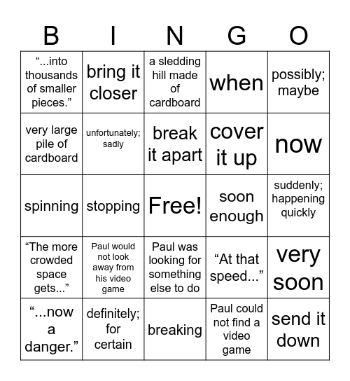 CONTEXT CLUE REVIEW Bingo Card