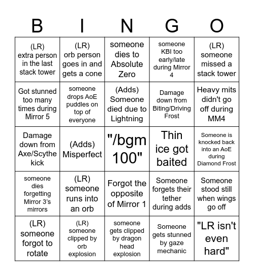 E8S Bingo Card