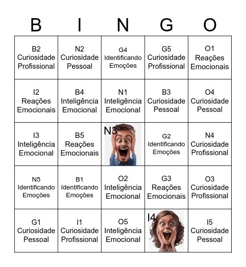 Emoções Bingo Card