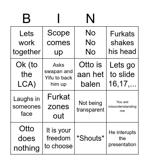 Furkats lovely sayings Bingo Card