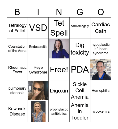 Pediatric Cardiac BINGO Card