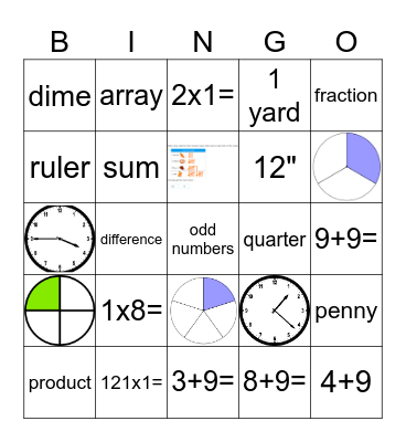 Really Cool Math Bingo Card