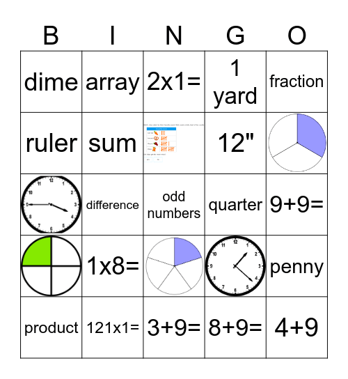 Really Cool Math Bingo Card