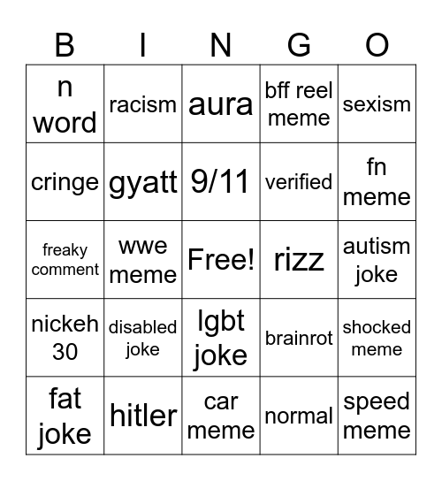 ig bingo Card