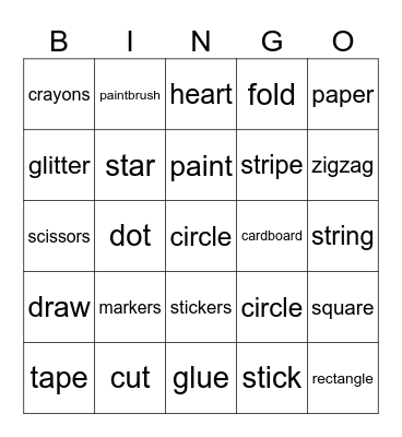 Art & Craft Bingo Card