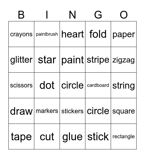 Art & Craft Bingo Card