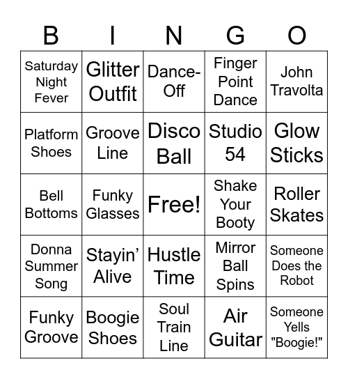 DISCO BINGO Card