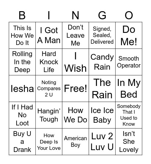 Bartenders Choice (Minus Krystal) Bingo Card
