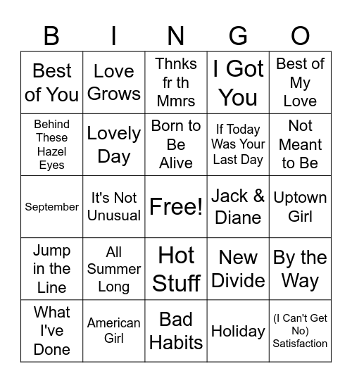 24 MB Round 1 Bingo Card