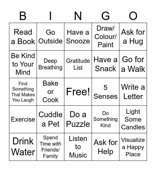 Coping Strategies Bingo! Bingo Card