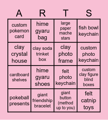 Craft Bingo Card