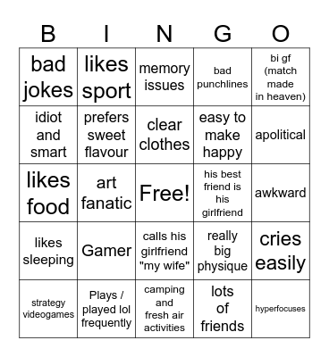 Golden retriever boyfriend bingo Card