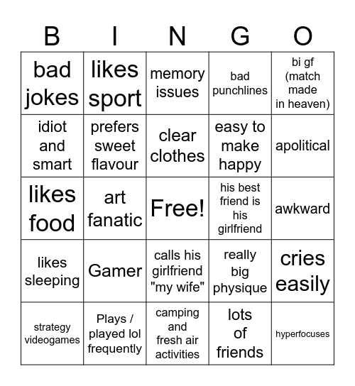 Golden retriever boyfriend bingo Card