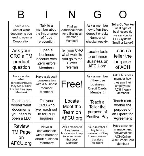 FSR Bingo Card Q3 Bingo Card