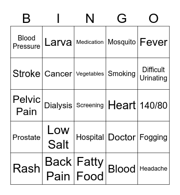 The Healthy Living Bingo Card