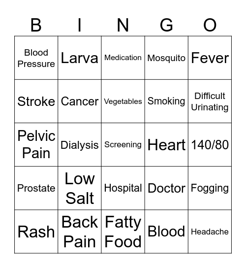 The Healthy Living Bingo Card