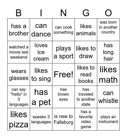 Find someone who... Bingo Card