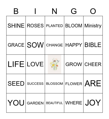 Bloom Where You Are Planted Bingo Card