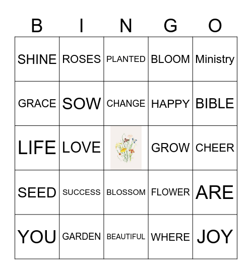 Bloom Where You Are Planted Bingo Card